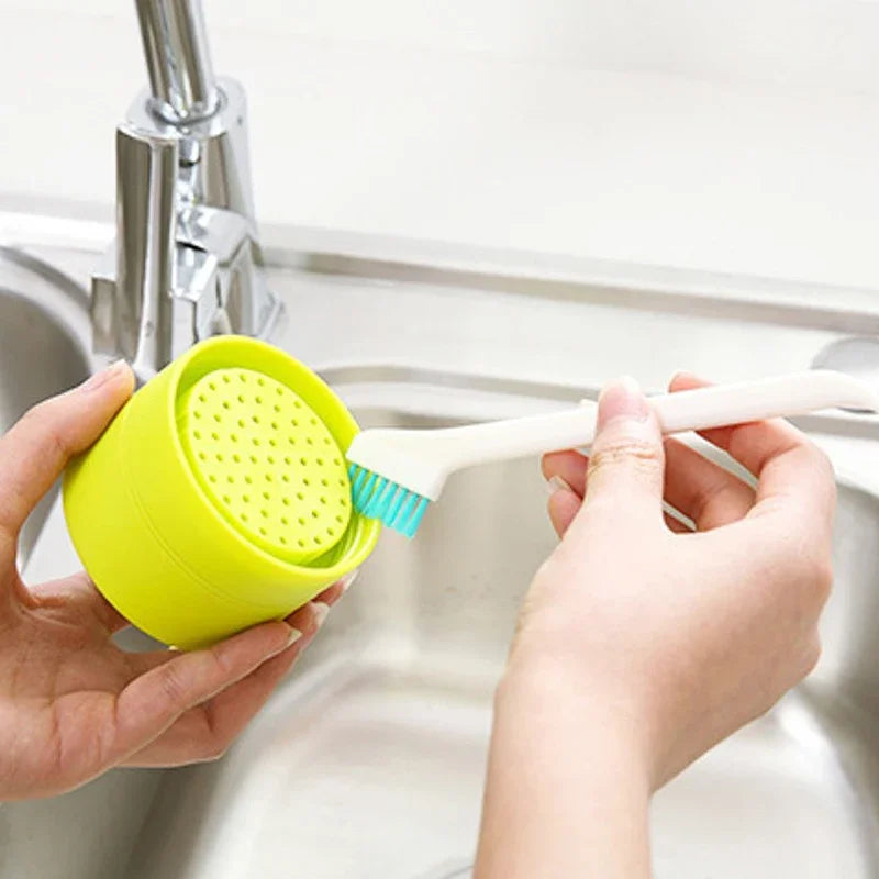 2 Pcs/Set Cleaning Narrow Brush Long Handle Portable Gap Baby Bottle Gap Cleaning Brush Household Kitchen Tool Small Brush