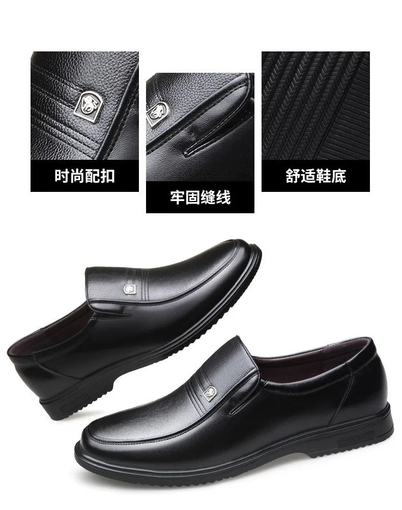 Handmade Genuine Leather Shoes Men Loafers Business Casual Shoes Classic Soft Leather Hombre Breathable Flat Shoes