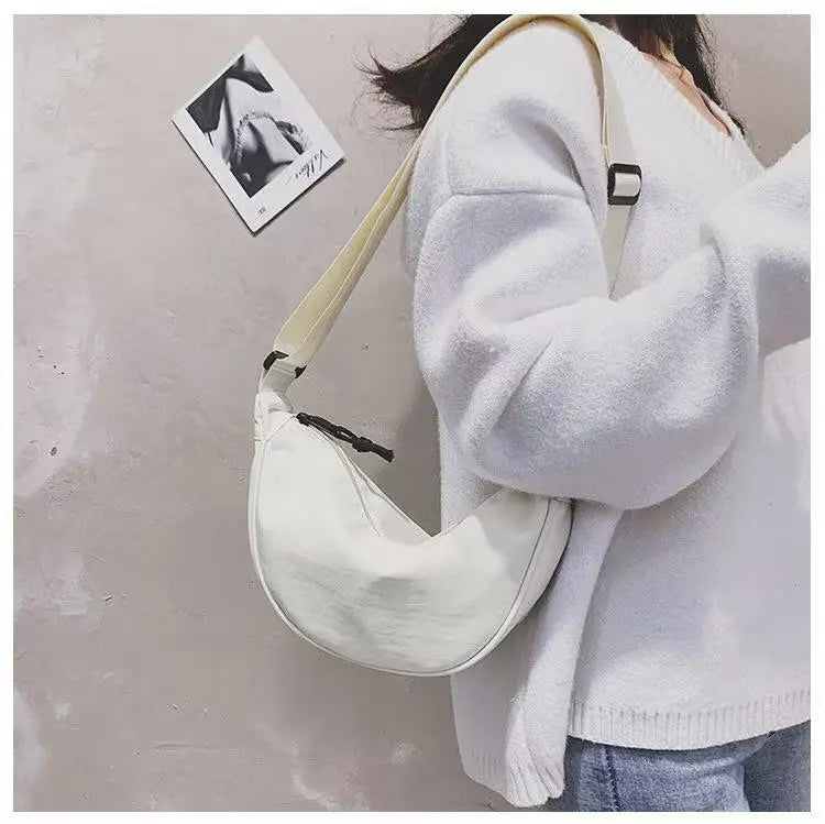 New Simple and Casual Solid Color Nylon Large Capacity Women's Dumpling Bag Shouldercrossbody bag shoulder bag large capaci Bag