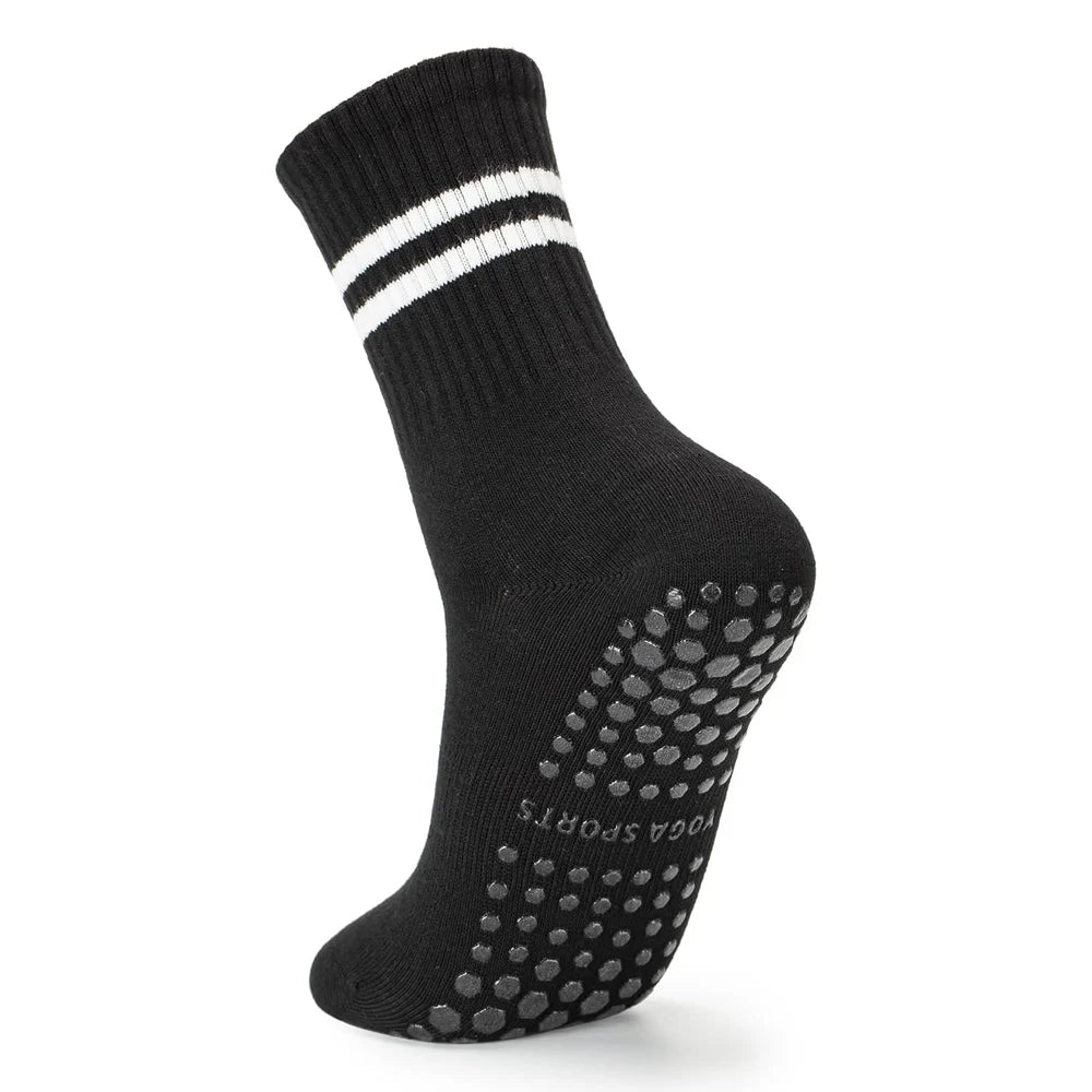 Yoga Pilates Socks with Grips for Women, Non Slip Grips Cotton Socks for Barre, Ballet, Dance, Workouts