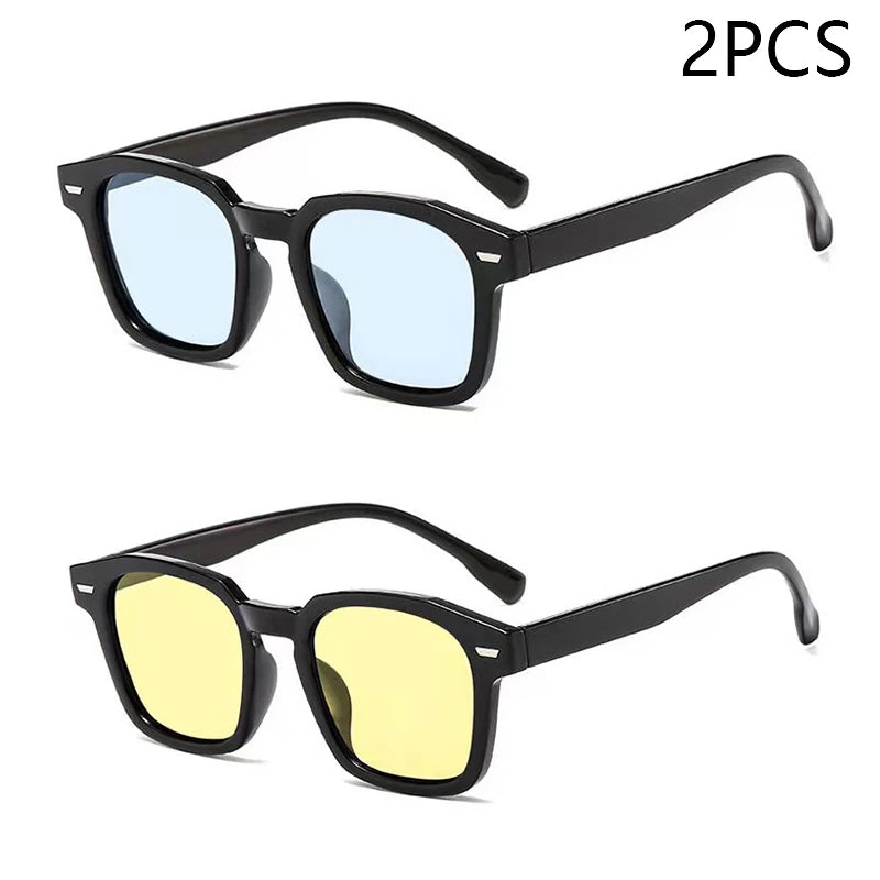 New Unisex Rectangle Vintage Sunglasses 2023 Fashion Design Retro Sun Glasses Female Lady Eyeglass Cat Eye Casual Goggles UV400