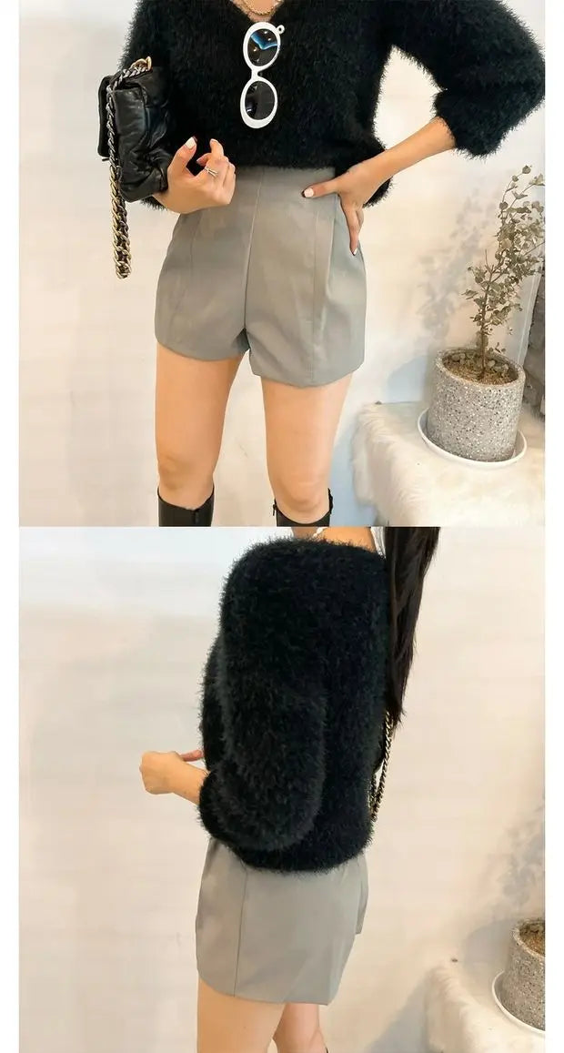Women's Soft Cozy V-Ne Sweater Autumn Winter Faion Sweet Loose Fit Knitted Top Pink Color Trendy Ladies Sle Long Sve