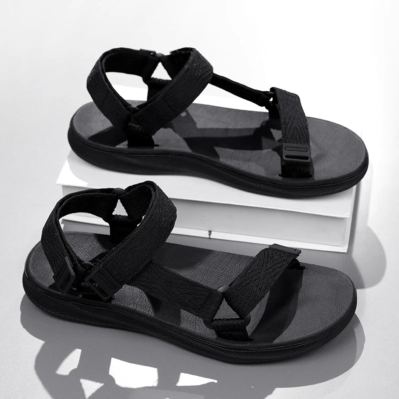 Summer Men's Sandals Outdoor Casual Anti-Slip Breathable Beach Holiday Sports Sandals for Summer Walking Durable Flat Shoe 40-45