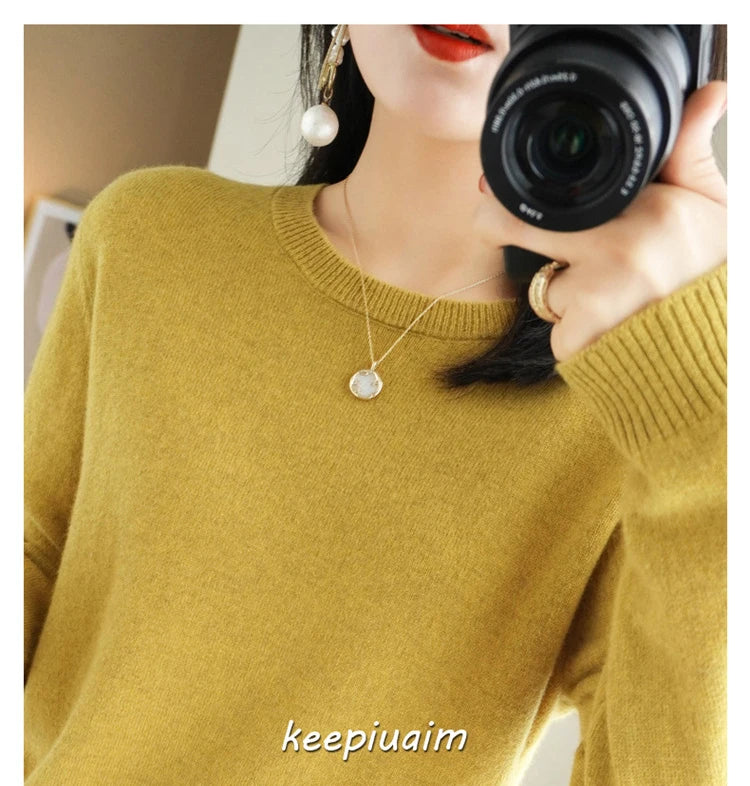 Women Sweater O-neck Autumn Winter BasicPullover Warm Casual Pulls Jumpers Korean FashionSpring Knitwear Bottoming Shirt 2023