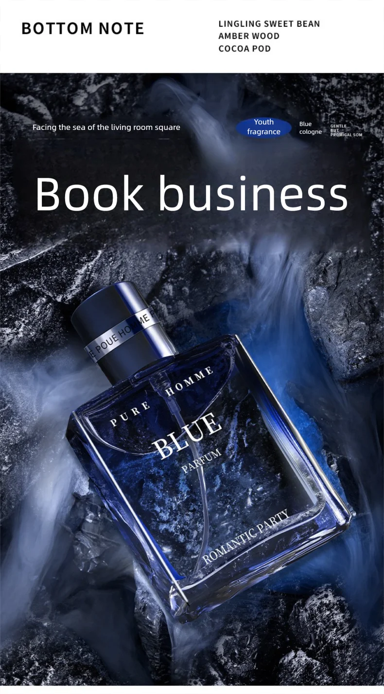 Man Perfumes Classic Pure BLUE Black EAU DE PARFUM Pheromone Perfume Azure Fragrance Body Spray for Men Gentlemen Attract Women