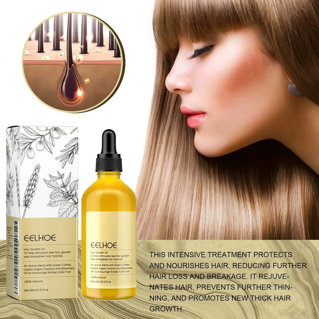 EELHOE Rosemary Oil Hair Growth Products Anti Hair Loss Treatment Volume Hair Thickener Strengthening Rosemary Essential Oil