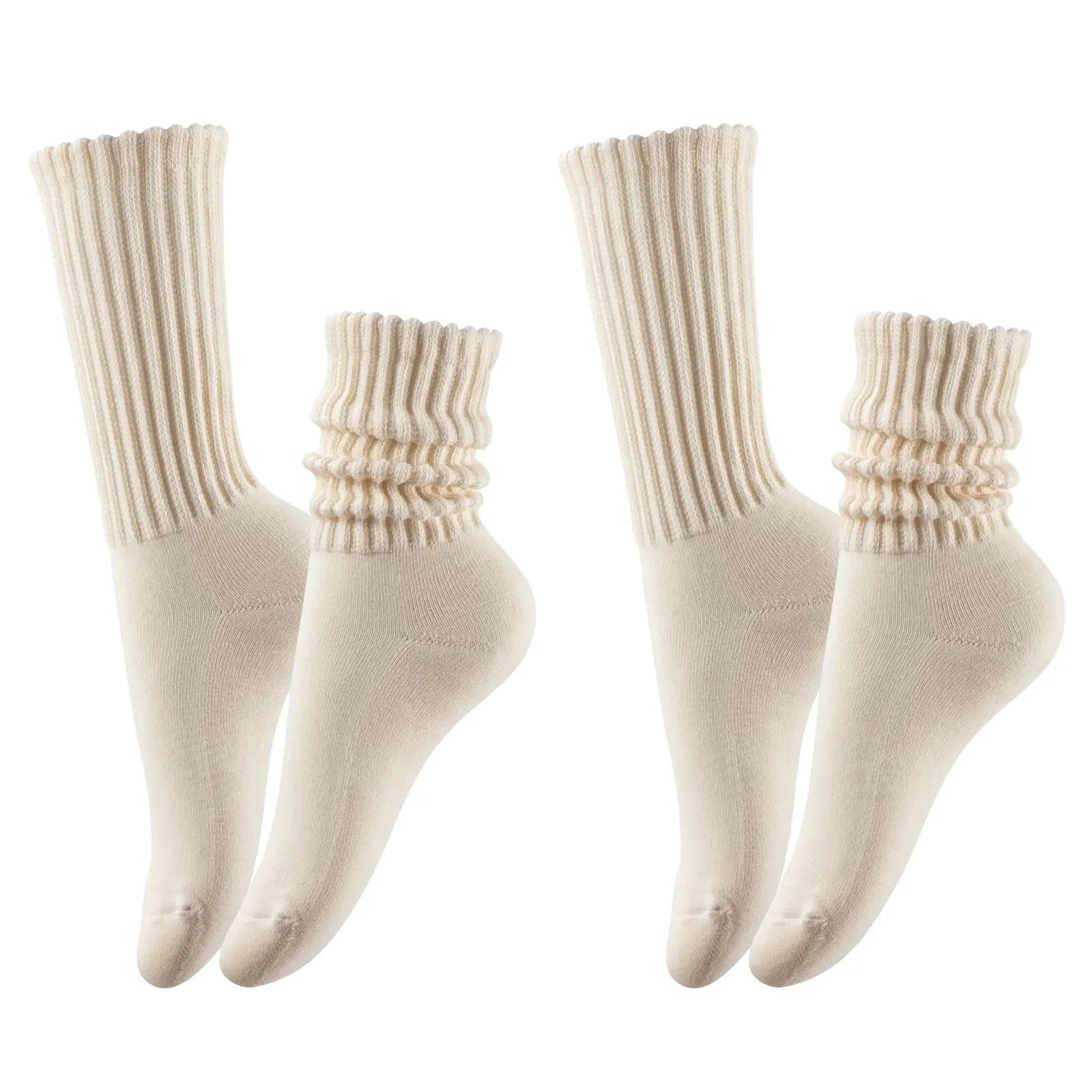 RMSWEETYIL Slouch Scrunch Stacked Socks for Women 80s 90s Slouch Cotton Thick Chunky Loose High Tube Boot Socks