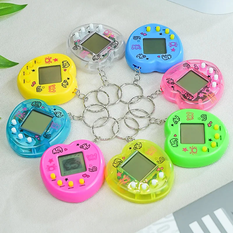 1PCS Transparent Electronic Pets Game Handheld Game Console Toy Virtual Cyber Digital Pet Pixel Funny Gift Play Toy