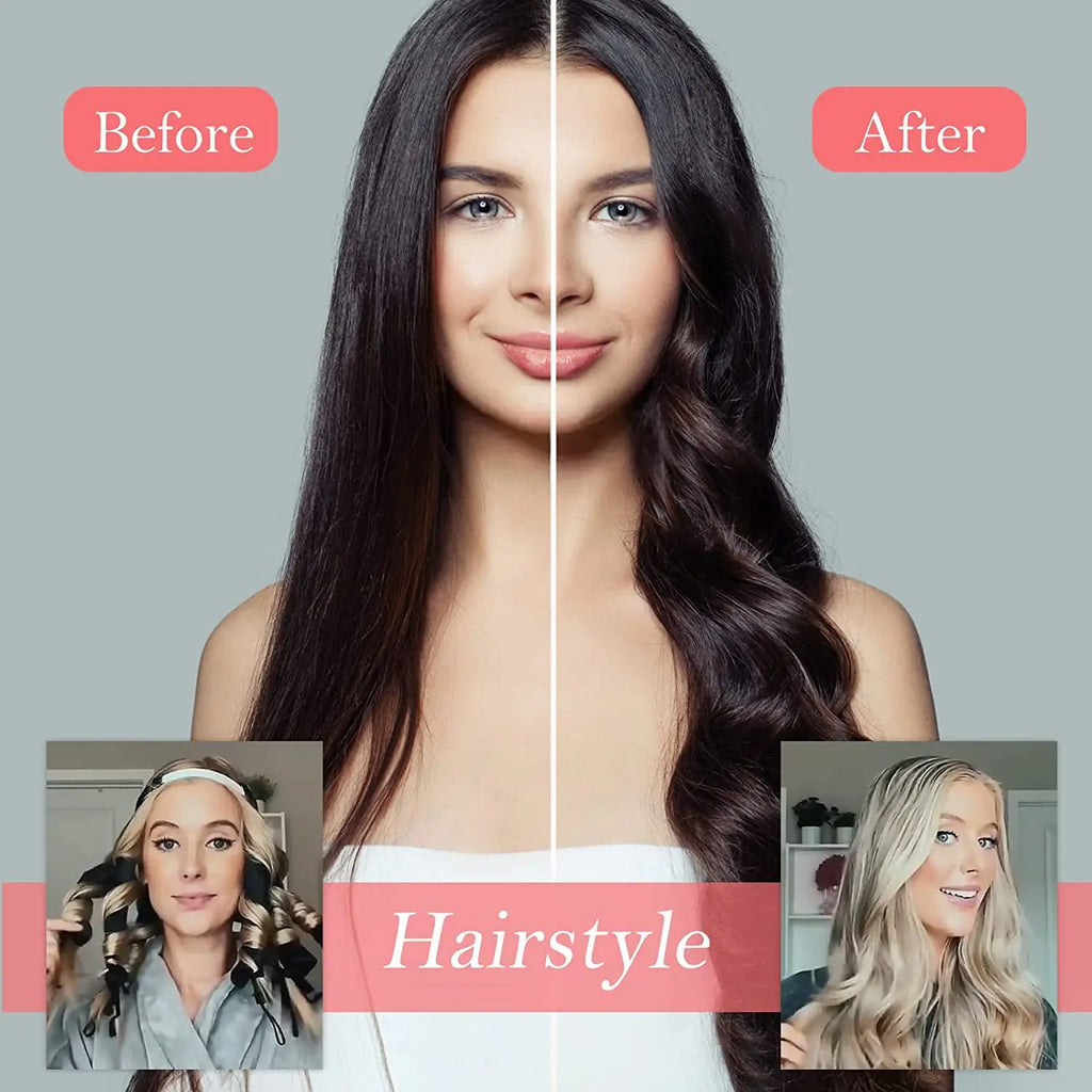 Heatless Curling Rod Headband for Lazy Hair - Silk Ribbon Soft Wave Formers for Sleeping No Heat Curls