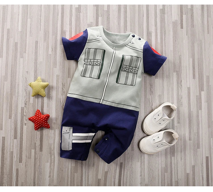 Newborn Clothing Handsome Anime Role Play Cotton Comfortable Soft Boys And Girls 0-18 Summer Short Sleeved Baby Jumpsuit