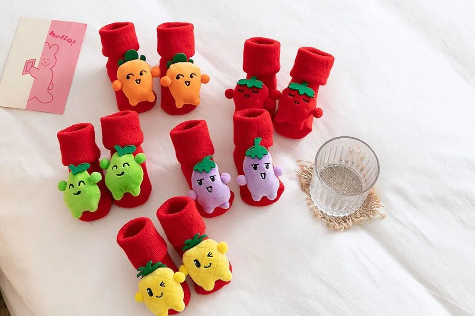 0-3 Years Children Clothing Accessories Infant Non-Skid Anti-Slip Stuff Boy Girl Floor Warm Christmas Stockings Kids Socks