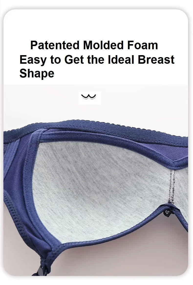 New Women Mom Bra Large Size Thin Cup Elderly Women Female Full-cup Brassiere Non-magnetic Non-steel Ring Ladies Mom Underwear