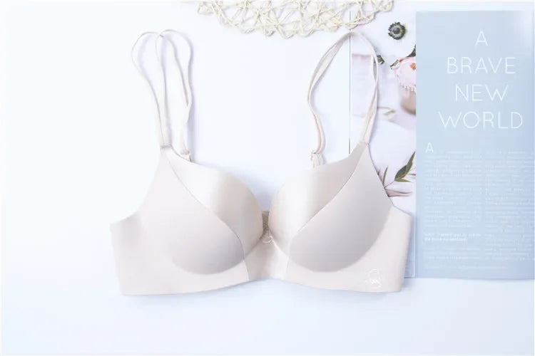 Women Sexy Deep U Cup Bras   Push Up Lingerie Seamless Wire Free Bralette Backless Plunge Intimates Female Underwear