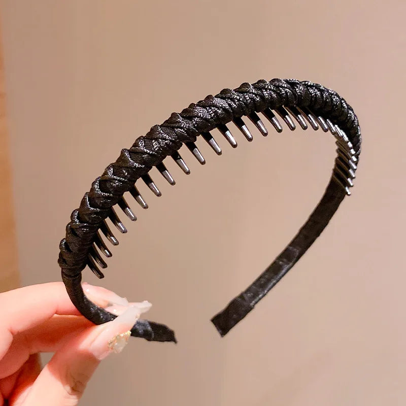 Cute Candy Colors Wrap Cloth Teeth Hairbands For Girls Sweet Hair Ornament Non-slip Headband Hair Band Fashion Hair Accessories