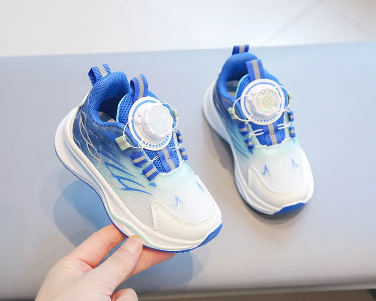 Tenis Child Shoe Casual Sneaker for Boy Kid Shoe for Girl Rotating Buttons Running Shoe for Girl Soft Sole Mesh Braeathable Shoe