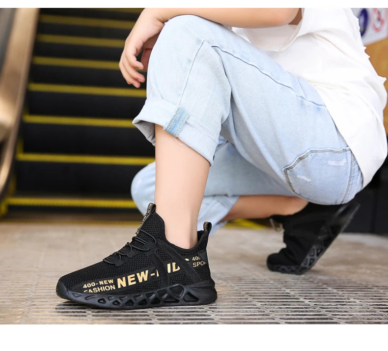 Kids Casual Low Top Lace Up Sneakers Boys Girls Breathable Lightweight Anti Slip Outdoor Walking Children Sports Running Tennis