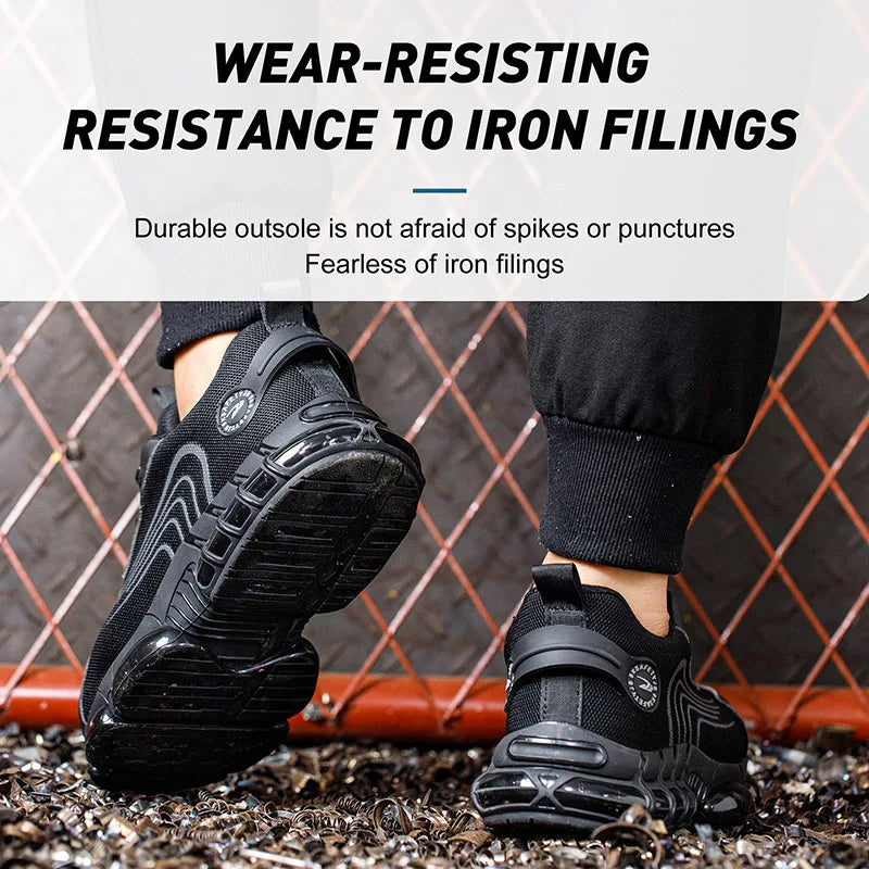 Unisex Rotating Button Safety Shoes Men For Work Sneakers Shoes Puncture-Proof Protective Women Shoes Steel Toe Work Boots