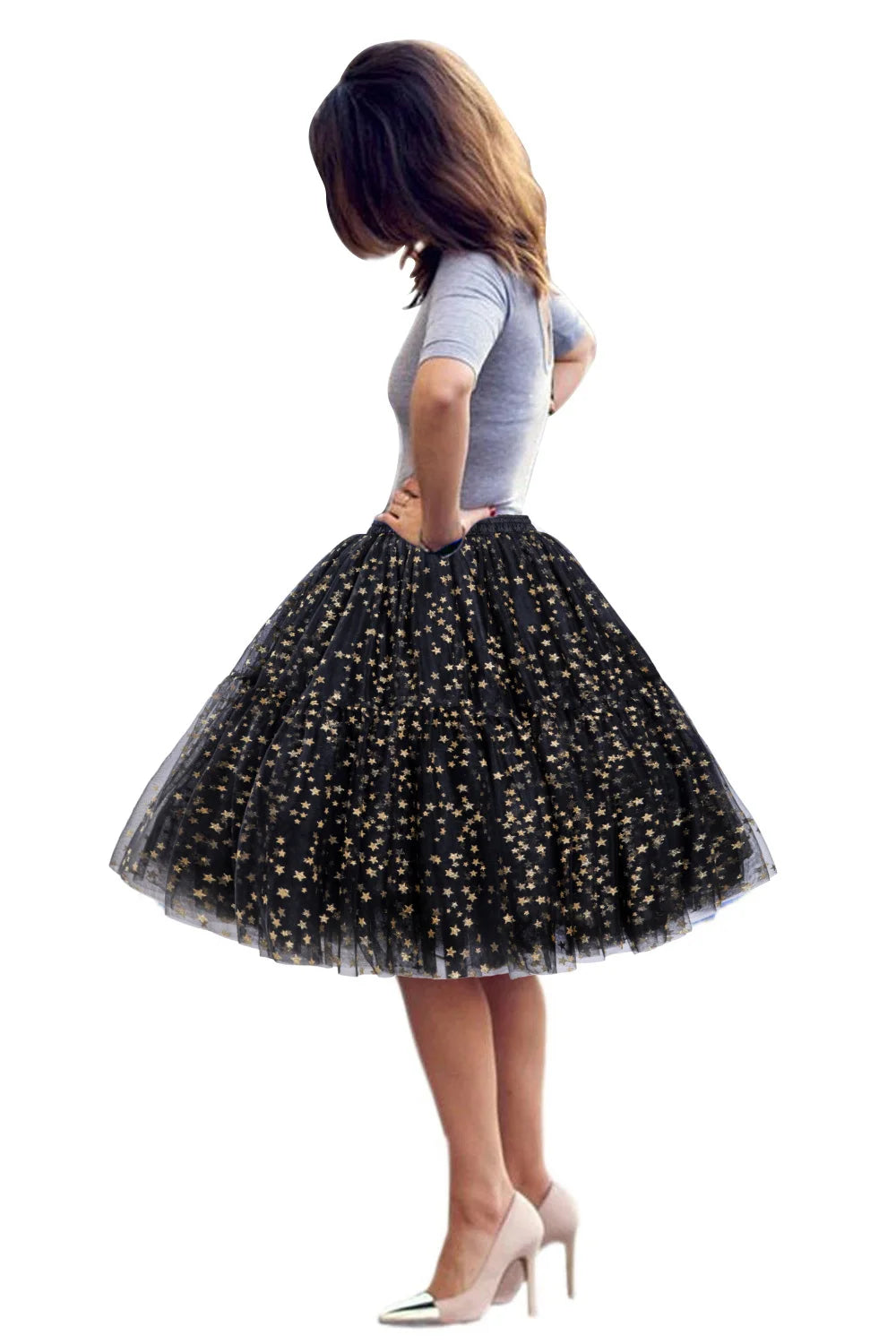 MisShow Women Tutu Short Skirt High Waist Mesh Soft Tulle Skirt Puffy Pettiskirt Prom Ball Gown Party Dance Tutu Dress