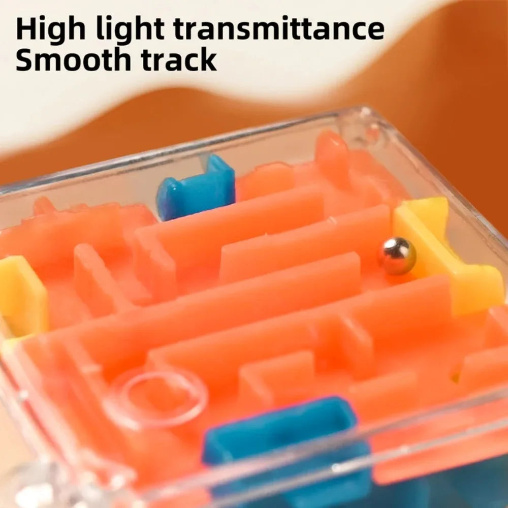 mini 3D Maze Magic Cube Six-sided Transparent Puzzle Speed Cube Rolling Ball Cubes Maze Toys For Children Stress Reliever Toys