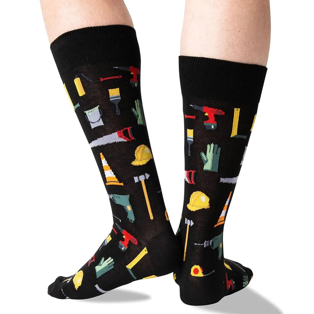 5 Pairs New High Quality Combed Cotton Men Socks Women Happy Fashion Novelty Skateboard Crew Casual Funny Socks for Men