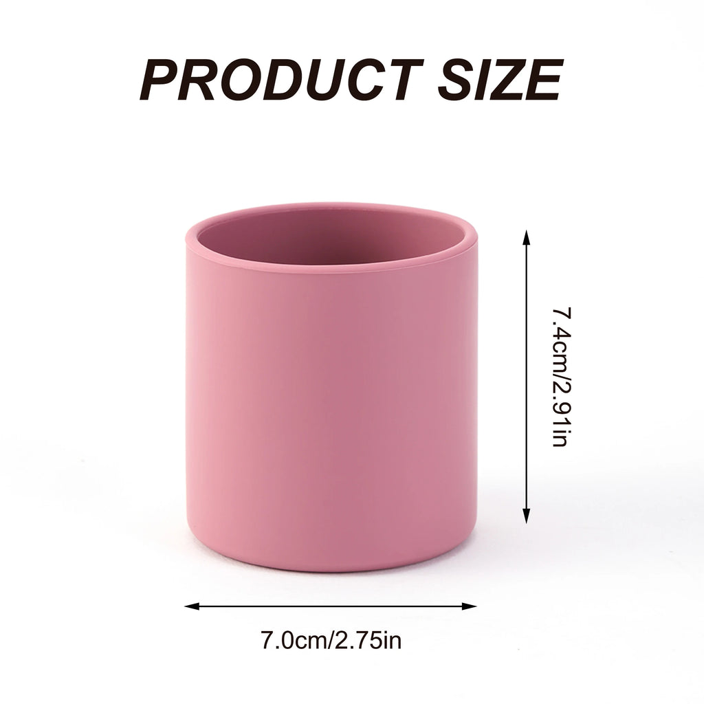Color Kids 1PCS Food Grade Silicone Baby Training Cup BPA Free Infant Self Feeding Drinking Beginner Open Mouth Design Cup