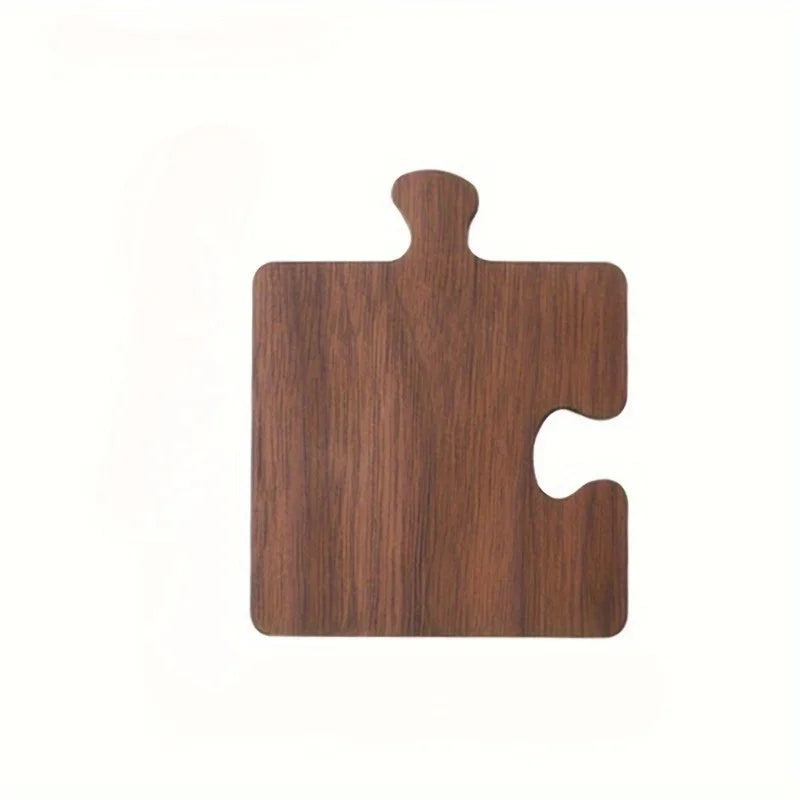 1pc Puzzle Shaped Mat - Protects Tabletops and Enhances Home Decor with Natural Wood Coaster for Drinks, Beverages, and Coffee
