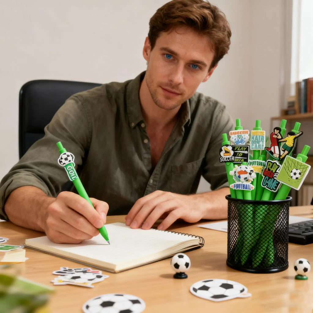 6/12/18 Football Sports Series Writing Office Ballpoint Pen Creative Football Theme Black Ink Desktop Accessories Essential for