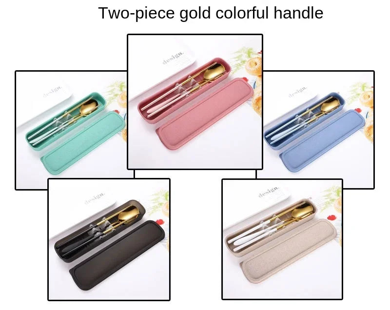 304 Spoon Set for Creative Portable Outdoor Tableware for Adult Students, Stainless Steel Cutlery Set