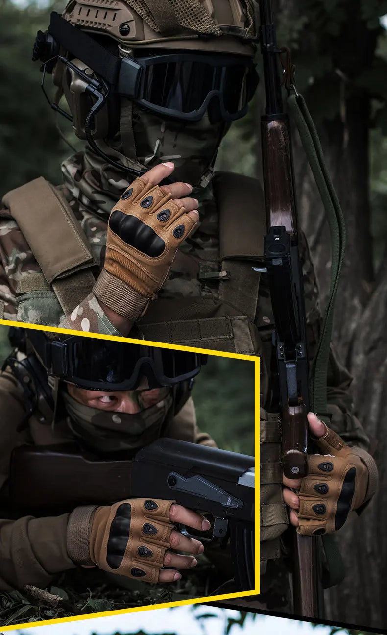 Tactical Gloves Cycling Men Women Half Finger Hard Shell Gloves Spring Summer Training Combat Protection Motorcycle Gloves Climb