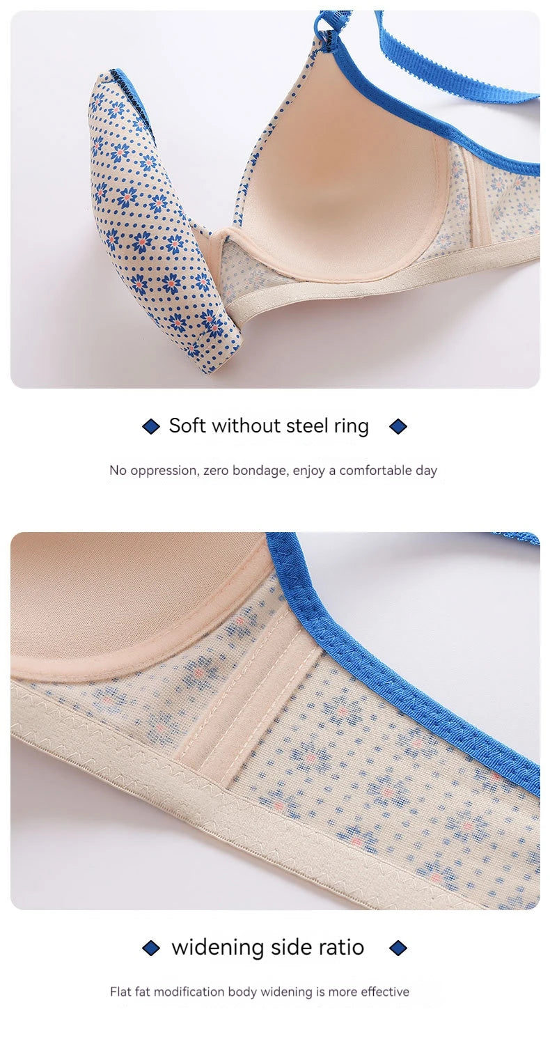 Comfortable & Stylish Nursing Bras for Pregnant Nursing Mothers New sexy printed Thin Bra Comfortable Wire-free Nursing Bra