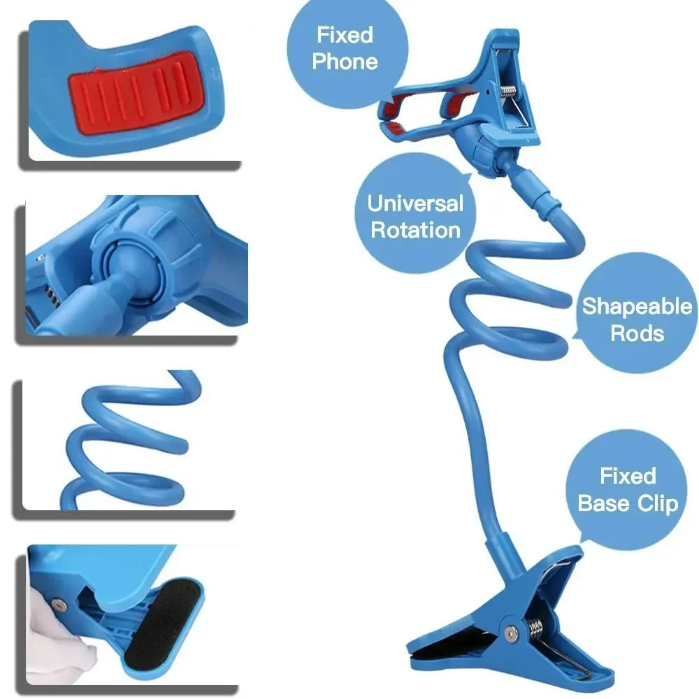 Universal Mobile Phone Bracket Clamp Bedside Desktop  Long Arm Lazy Person Phone Stands Support For iPhone Xiaomi Huawei Samsung