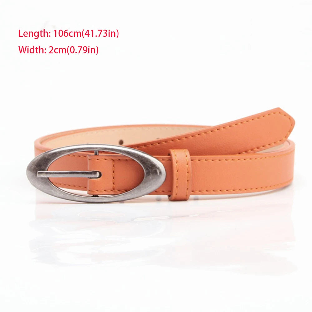 Waist Decoration Versatile Leather Belt Casual Simple Thin Waist Strap Luxury Design Slide Buckle Belt For Women