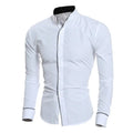Male Shirt Fabulous Formal Wear Men Shirt Formal Contrast Color Line Autumn Shirt for Meetings