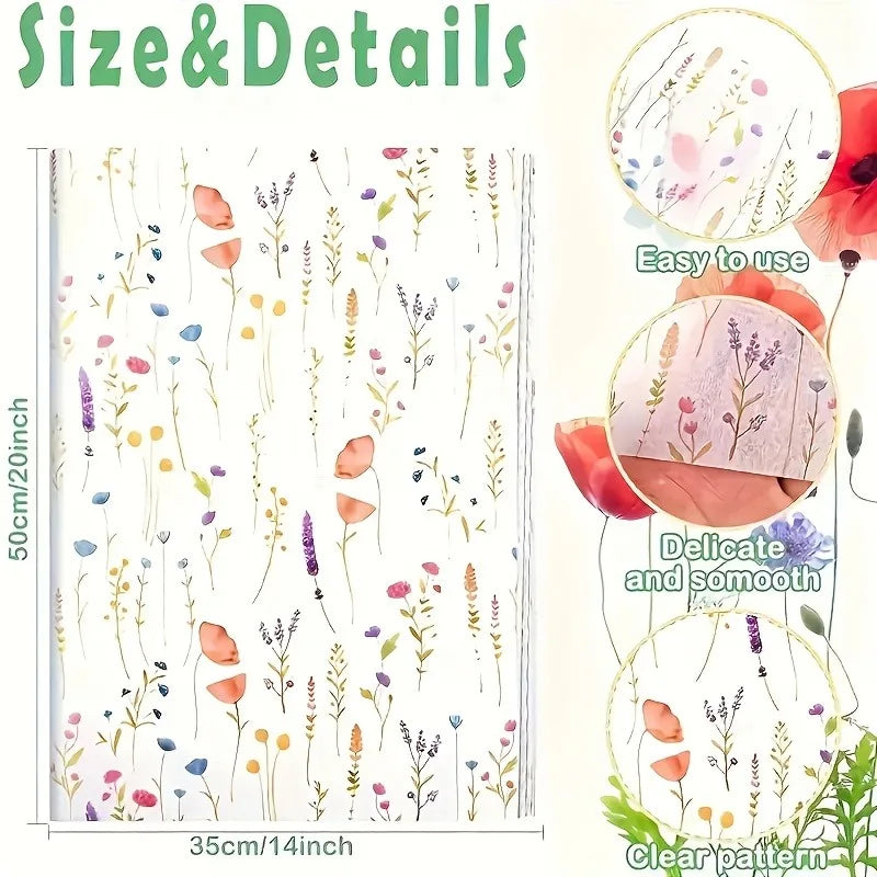 20 Sheets Lavender Print Tissue Paper - Semi-Transparent Perfect for Christmas Birthdays Weddings Valentine's Day 14x20 Inches