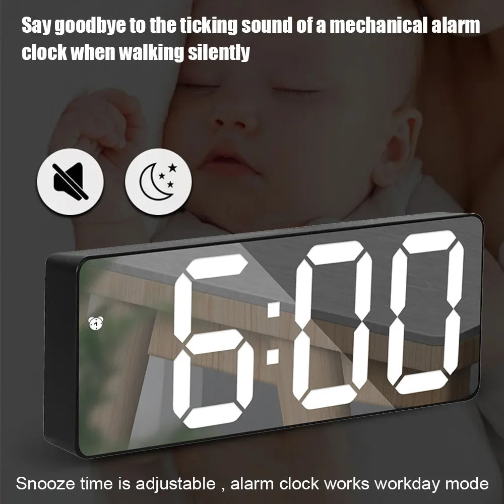 Electronics LED Alarm Clock Digital Children's Electronic Alarm Clock Bedside Table Desk Decorating Tabletop Desktop Clocks Home
