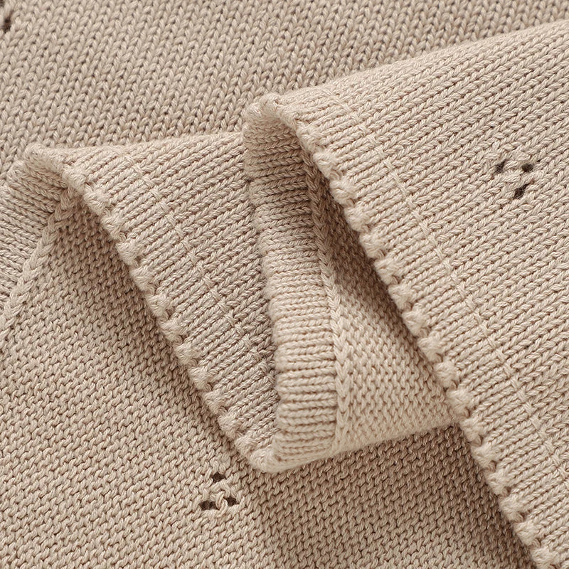 Baby Blankets Cotton Knit Newborn Girl Boy Bed Quilt 100*80CM Plaid Infant Stroller Swaddling Fashion Solid Cute Bear Super Soft