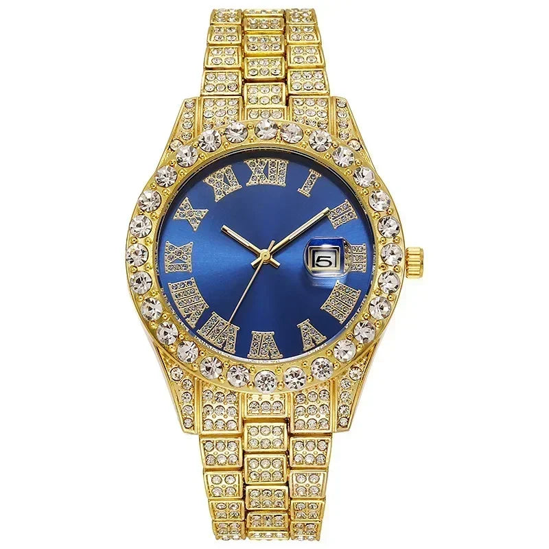 Fashion Full Iced Out Watch for Men Multiple Colors Hip Hop Mens Watch Fashion Cool Bling Diamond Luxury Mens Watches Clock