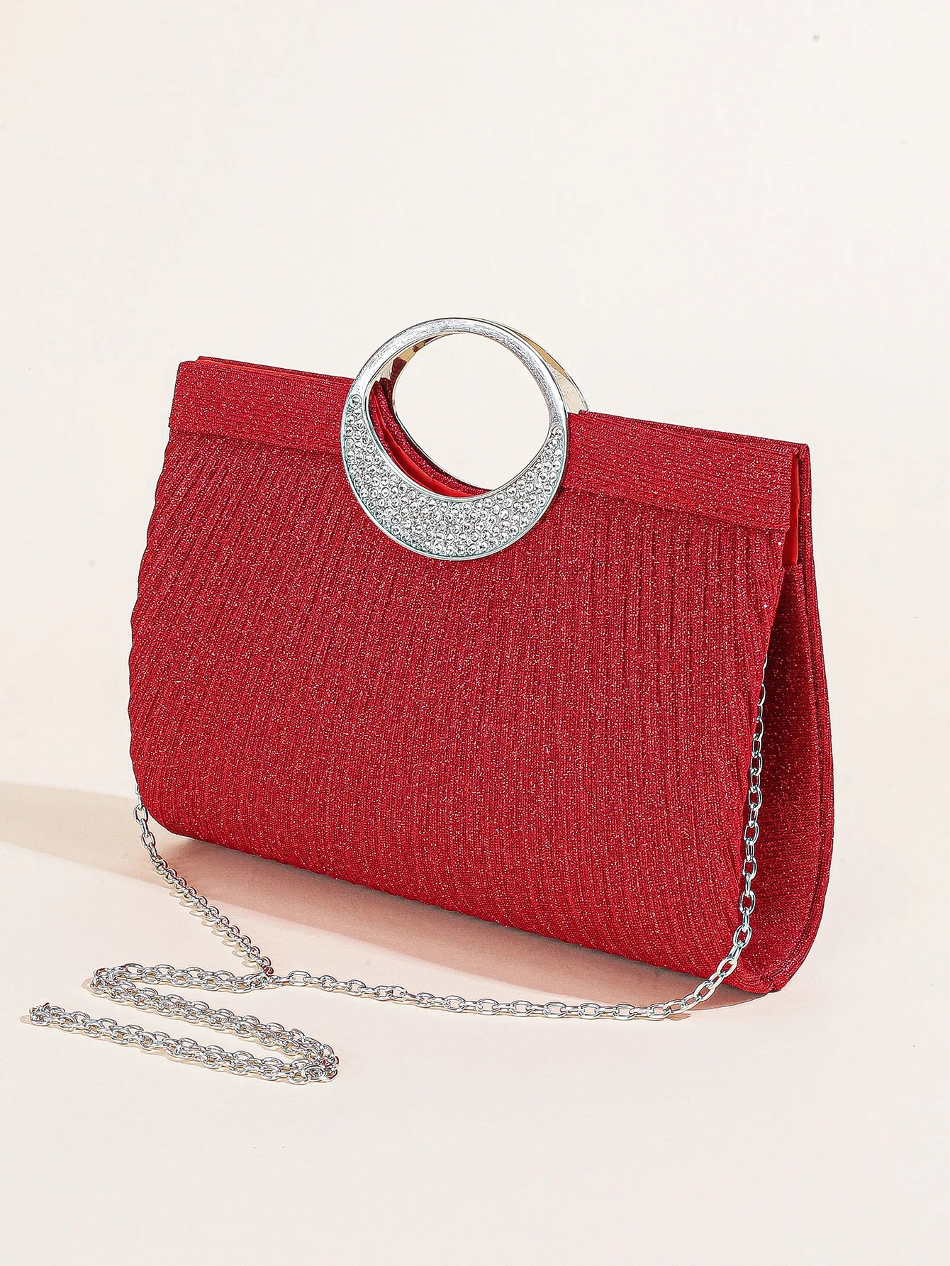 Women Crystal Oval  Handle Glitter Clutch Purses for Women Evening Bags Party Clutches Wedding Purses Cocktail Prom Handbags
