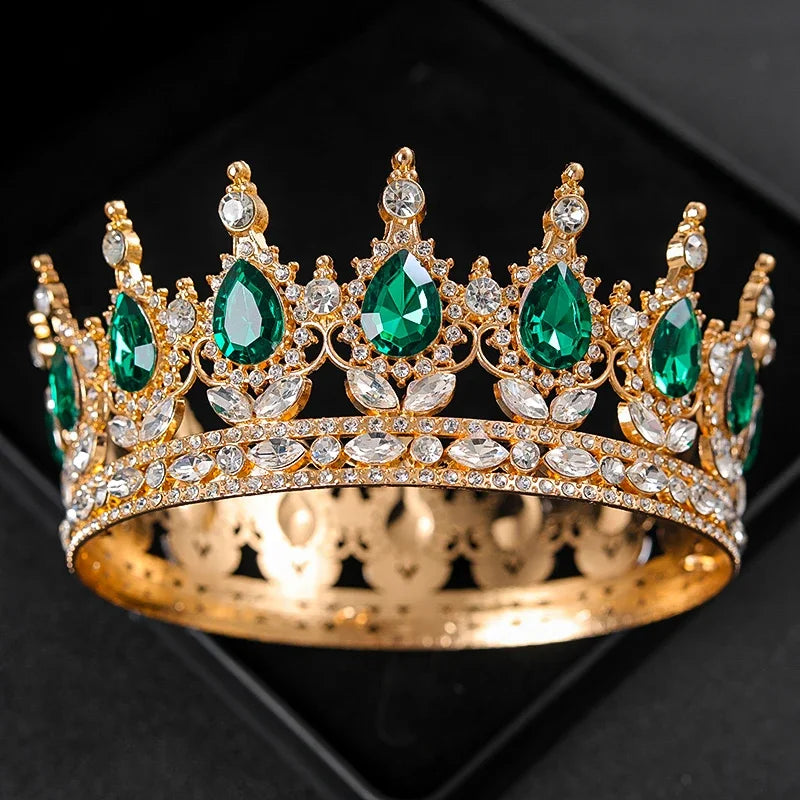 Baroque Crystal Tiaras And Crowns Rhinestone Prom Diadem Headband Crown Bridal Wedding Hair Accessories Jewelry Crown Tiara Gift