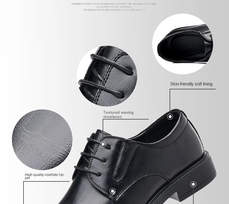 3 6 8cm Heel Men's Dress Shoes New Designer Cow Leather Increase Casual Spring Autumn Black Platform Wedding Shoes Male