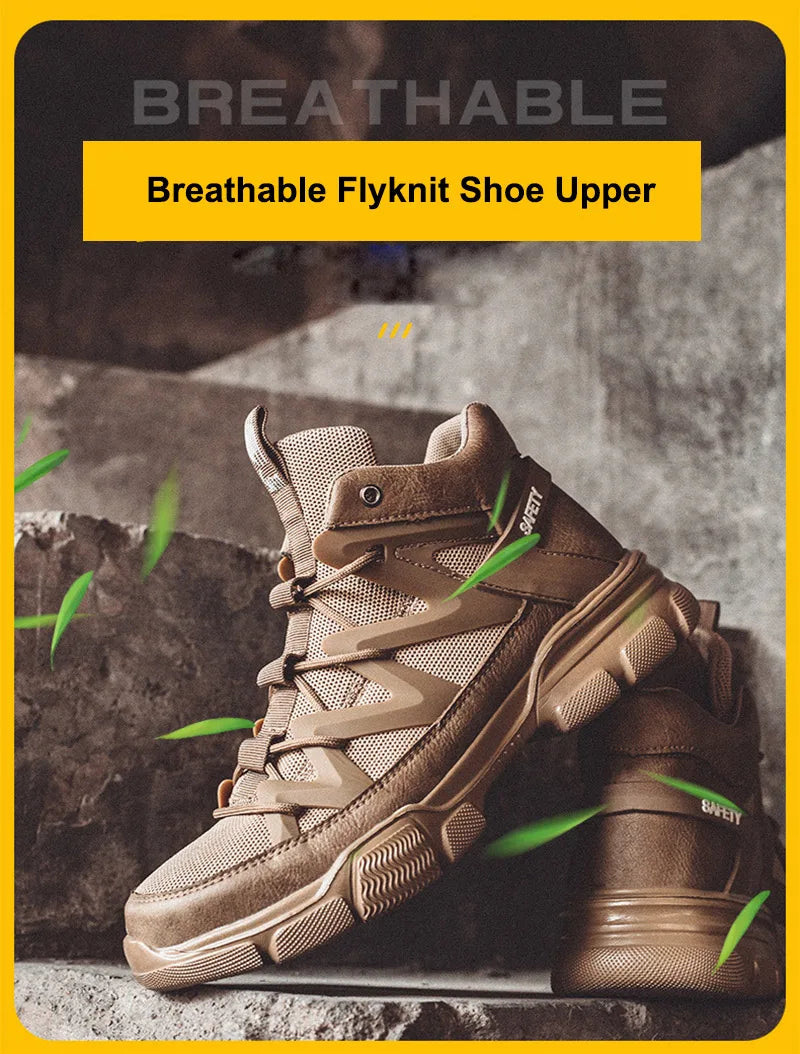Safety Shoes Universal Breathable Outdoor Work Boots Steel Toe Anti-smash Puncture Proof Working Protective Sneakers for Men