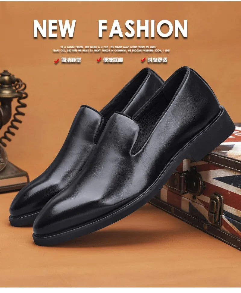 Men Shoes Classics Red Sole Leather Shoes Italian Brand Casual Shoe British Business Formal Dress Shoes Men's Loafers Big Size48