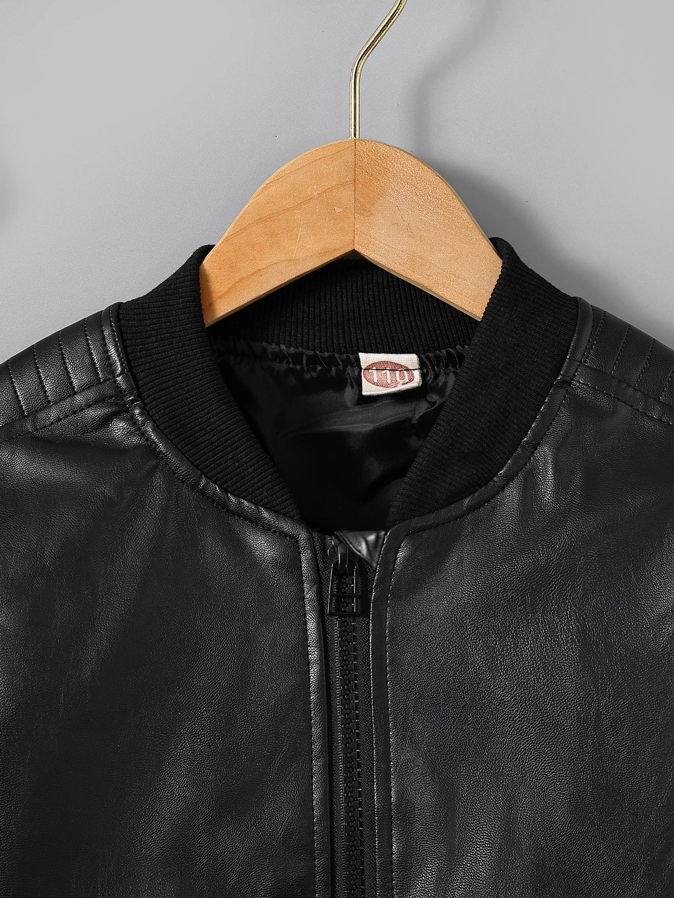 Children's Clothing for Boys, Pu Leather Jacket for Older Kids, Spring and Autumn Motorcycle Style Jacket, Black Baseball Jacket, Pu Leather Jacket in Chocolate Color, Autumn and Winter Jacket