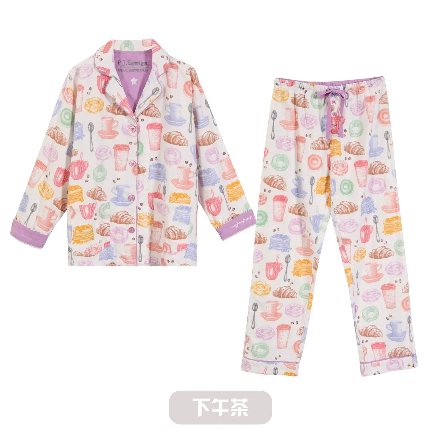 Autumn Winter Women PJS Cotton Ground Wool Sleepwear Warm Thick Cartoon Long Sleeve Pants Pajamas Ladies Homewear Month Clothes