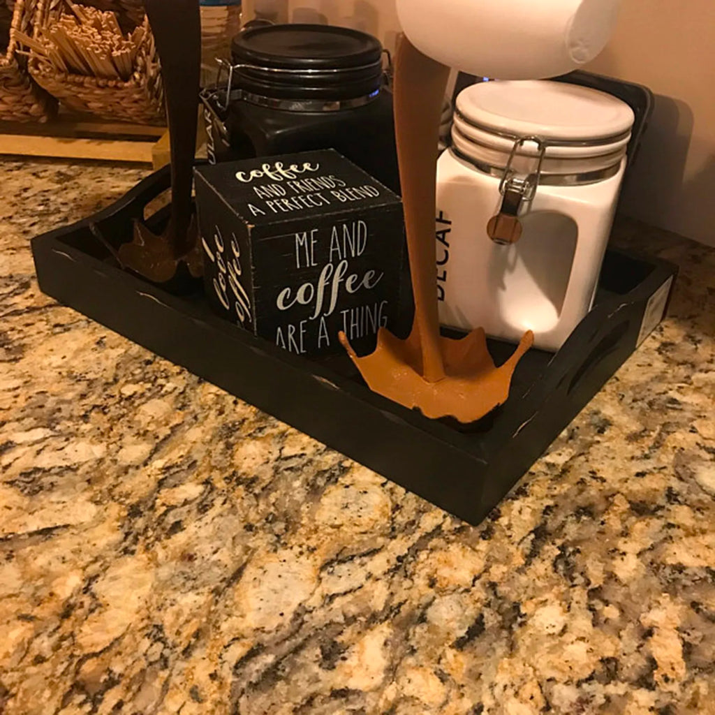 Kitchen Decoration Floating Spilling Coffee Cup Sculpture Spilling Magic Pouring Splash Creative Desktop Decor Home Decoration