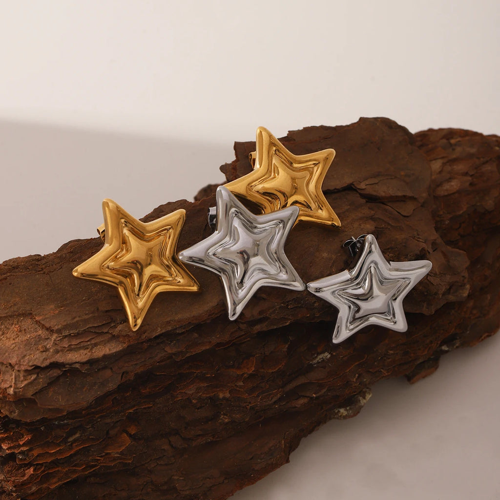 star Stainless steel earrings 18k gold plated  jewelry fashionable women's earring accessories Valentine's Day Gift For Woman