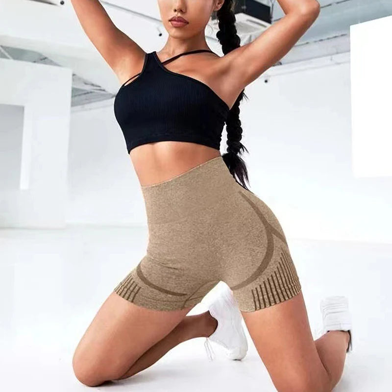 Women Yoga Shorts High Waist Workout Shorts Fitness Yoga Lift Butt Fitness Ladies Yoga Gym Running Short Pants Sportswear