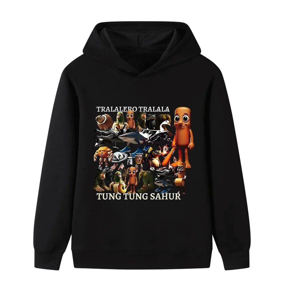 New Children's Italian Animal Cartoon Fun Autumn Winter Daily Outdoor Fashion Cute Soft Comfort Warm Boys Girls Sportswear