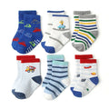6 Pairs Boys Kids Non-Slip Socks Cute Cartoon Pattern Breathable Comfy Children Floor Socks For All Seasons