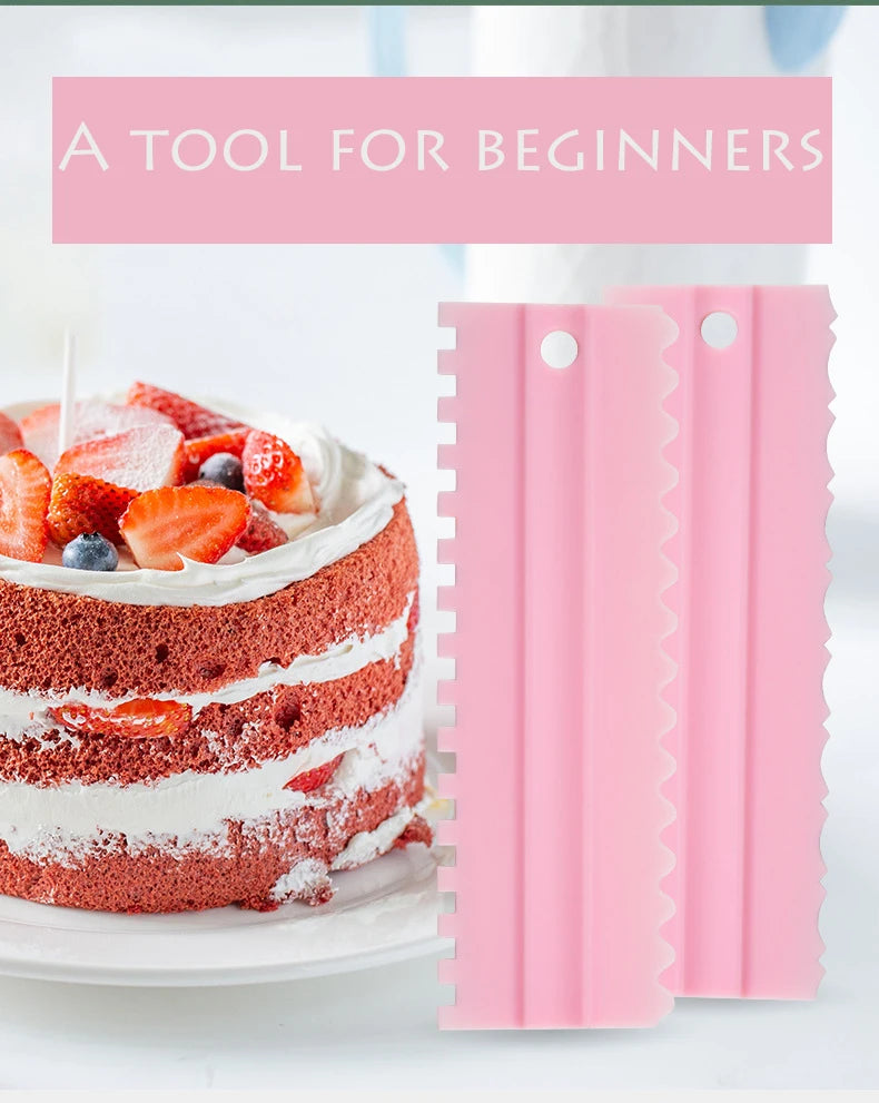 DIY Baking Tools 4pcs/set Cream Scraper PP Cream Smoother Pastry Icing Combs Spatulas Bakery Accessories  Cake Decorating Comb